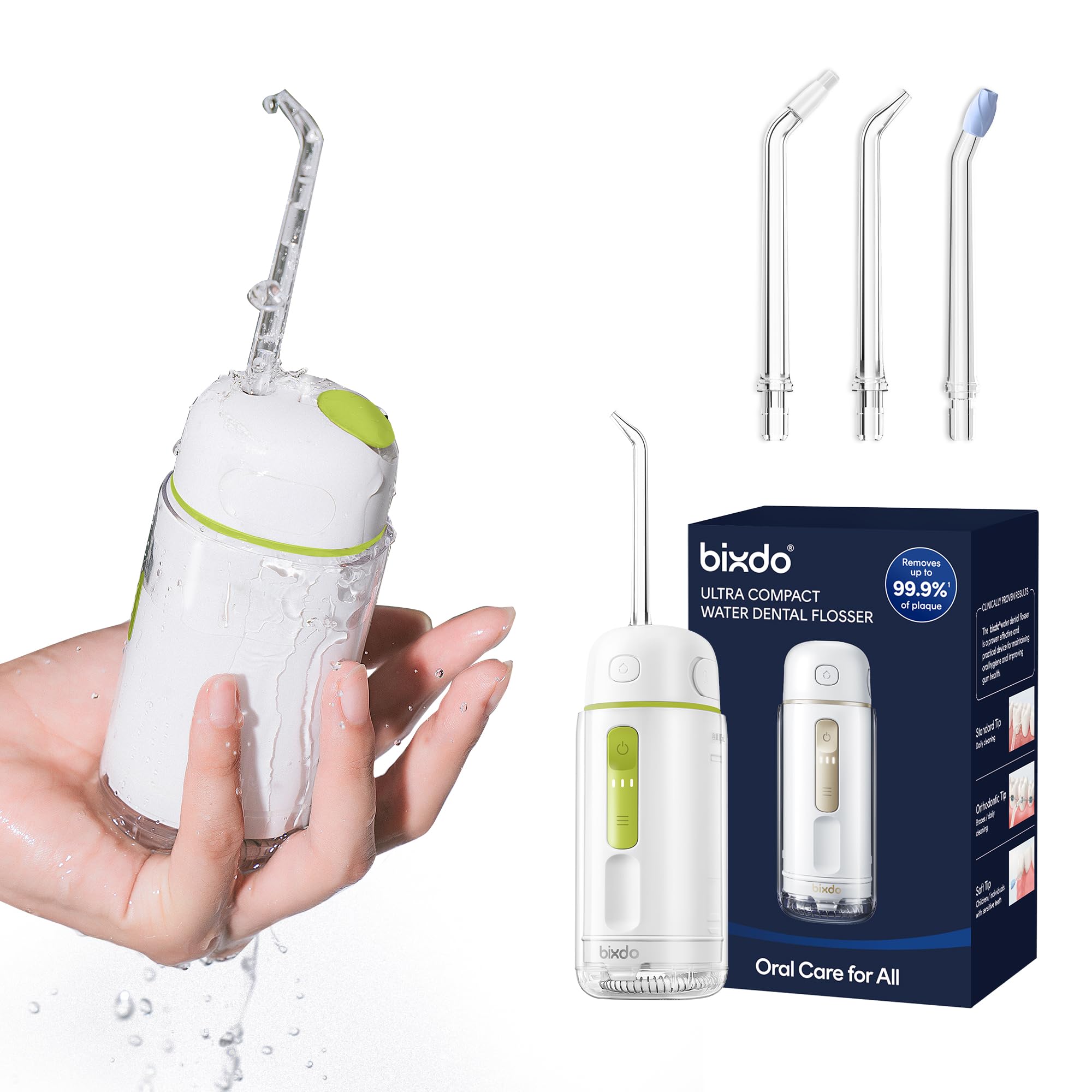 Portable Mini Travel Water Flosser for Teeth Cleaning
| IPX7 Waterproof Cordless Water Flosser 360° Nozzles
| 3 Modes M
