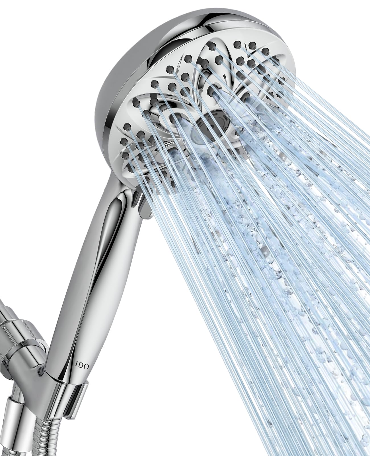 JDO High Pressure 6-Setting Shower Head with Handheld
| |7 Inch Chrome Detachable Showerhead Set for Bathroom
| 59 Inch