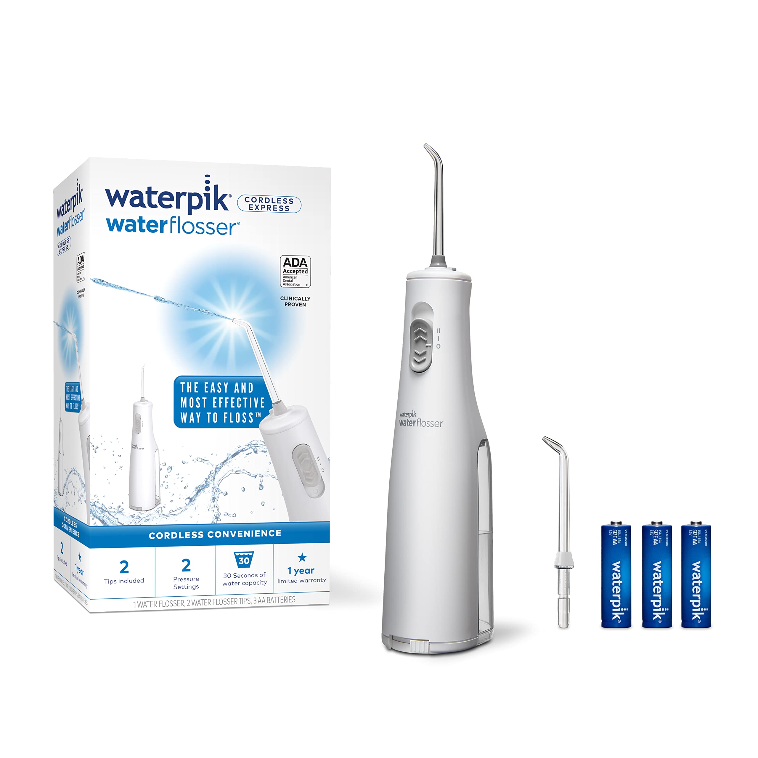 Cordless Water Flosser, Battery Operated & Portable for Travel & Home, ADA Accepted for Oral Care
| Waterpik Cordless W
