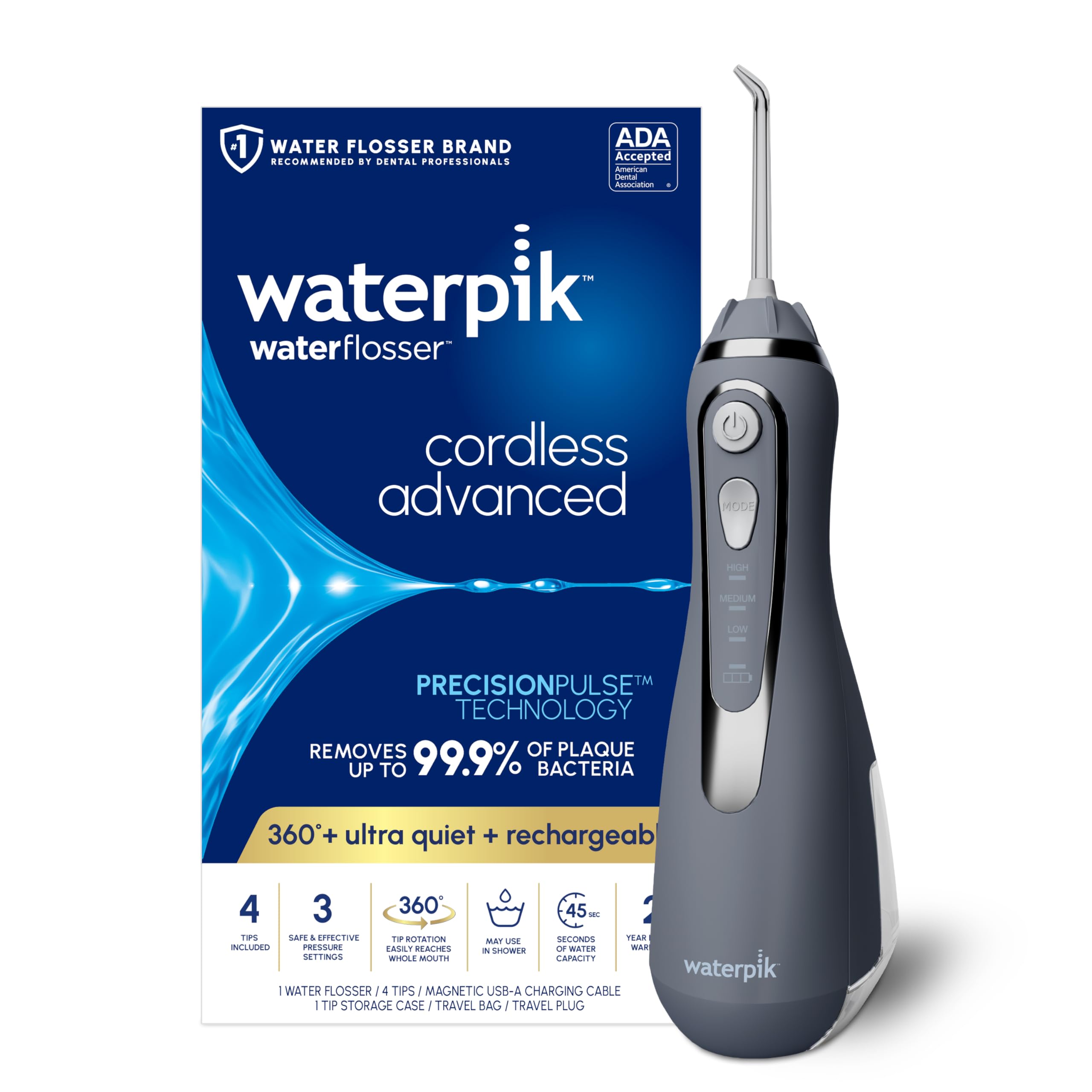 Waterpik Cordless Advanced |0 Water Flosser For Teeth and Gums, ADA Accepted, Rechargeable and Portable
Waterpik Cordles