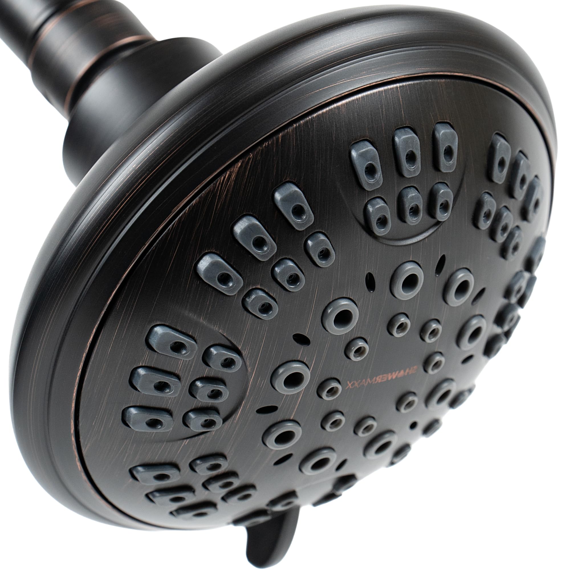Luxury Spa Series 6 Spray Massage Shower Head for Hard Water, Oil Rubbed Bronze, 360-Degree Tilt - High Pressure |5 Inch